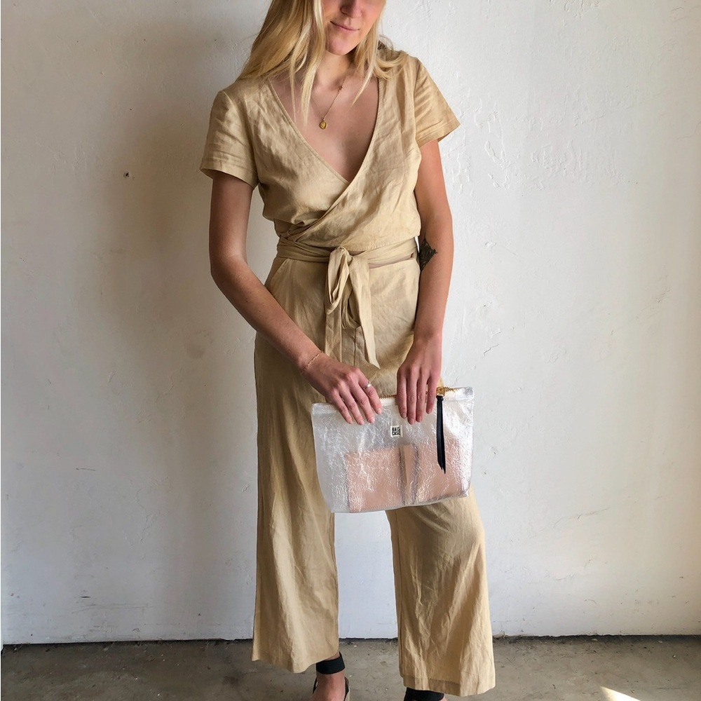 Urban Outfitters Beige Wrap Jumpsuit